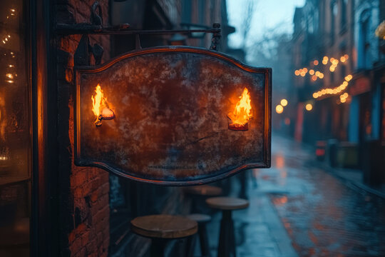 Fire blazing fiercely in a brick oven on a rainy day.