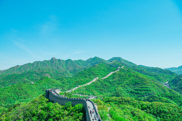 中国　万里の長城からの景色