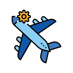 Aerospace material color line icon for digital and print projects.PFAS product