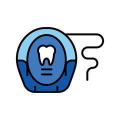 dental floss color line icon for digital and print projects.PFAS product
