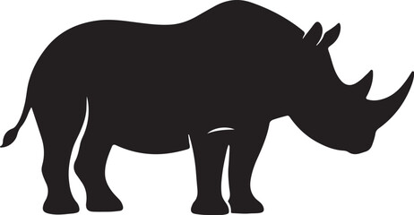 a black rhinoceros vector