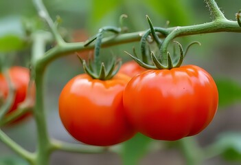 red cherry tomatoes on the vine