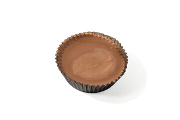 The creamy surface of the chocolate cup glistens appetizingly in the light. Perfectly portioned...