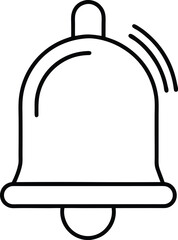 Notification Bell Line Art Icon for App Alerts and User Engagement