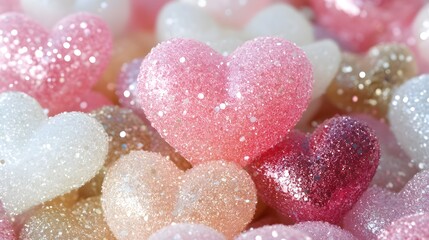 Obraz premium Sparkling Glitter Hearts Valentine's Day Background