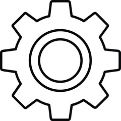 Line Art Settings Gear Vector Illustration Design for Administrative Tools and Customization