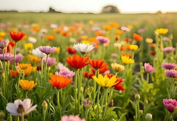 Fototapeta premium Colorful wildflowers blooming
