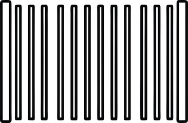 Barcode Line Art Icon for Streamlined Retail Operations and Data Recognition