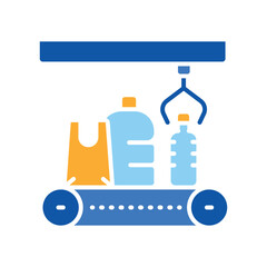 Plastics manufacturing color flat icon for digital and print projects.PFAS product