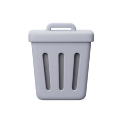 Trash bin icon in light gray