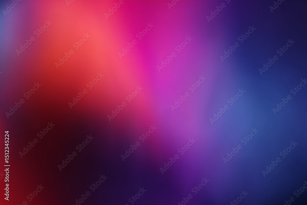 Poster Blurred gradient background in red, purple, and blue hues, creating a smooth transition effect, ideal for website design or presentation, showcasing a modern and abstract aesthetic