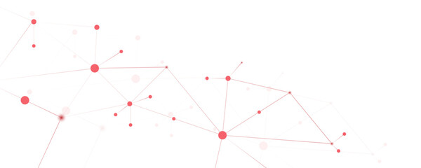 Abstract white red digital technology futuristic communication high tech concept background. Technology dots lines connect network background.