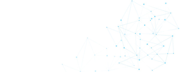 Fototapeta premium Abstract white blue digital technology futuristic communication high tech concept background. Technology dots lines connect network background.