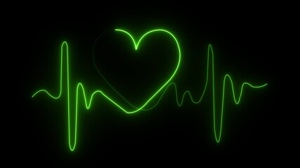 heartbeat line 4k neon light heartbeat display screen medical research show sign. abstract background heartbeat line 4k neon light heartbeat, audio rhythm digital lines heartbeat signs vid - Powered by Adobe