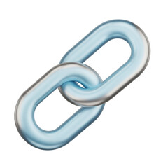 Interlocked blue and silver chain links