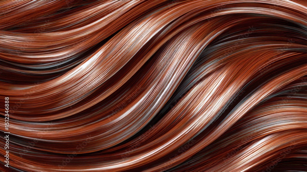 Poster abstract flowing lines with warm brown and beige tones in a smooth wave pattern