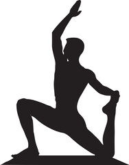 Fototapeta premium Serene Person in Yoga Pose Silhouette – Mindfulness, Balance & Wellness