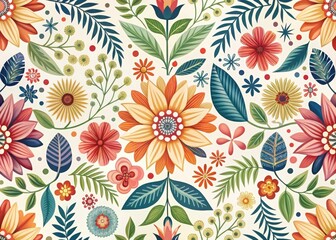 Vibrant floral pattern seamless design