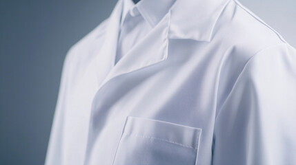 Zoom in a medical uniform doctor nurse technical speacialist clothes in hospital for logo mock up