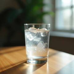 glass of water with ice