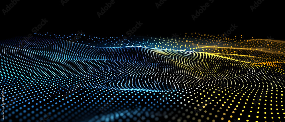 Poster abstract digital wave pattern design