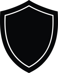 Shield Filled Silhouette Vector Icon for Online Safety