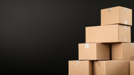 Fototapeta premium A stack of cardboard boxes.