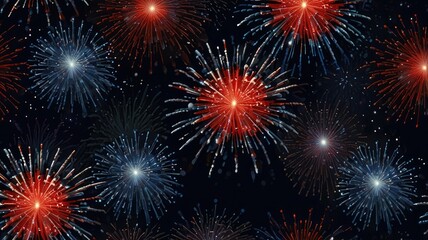 Fototapeta premium Independence Day Fireworks Illustration