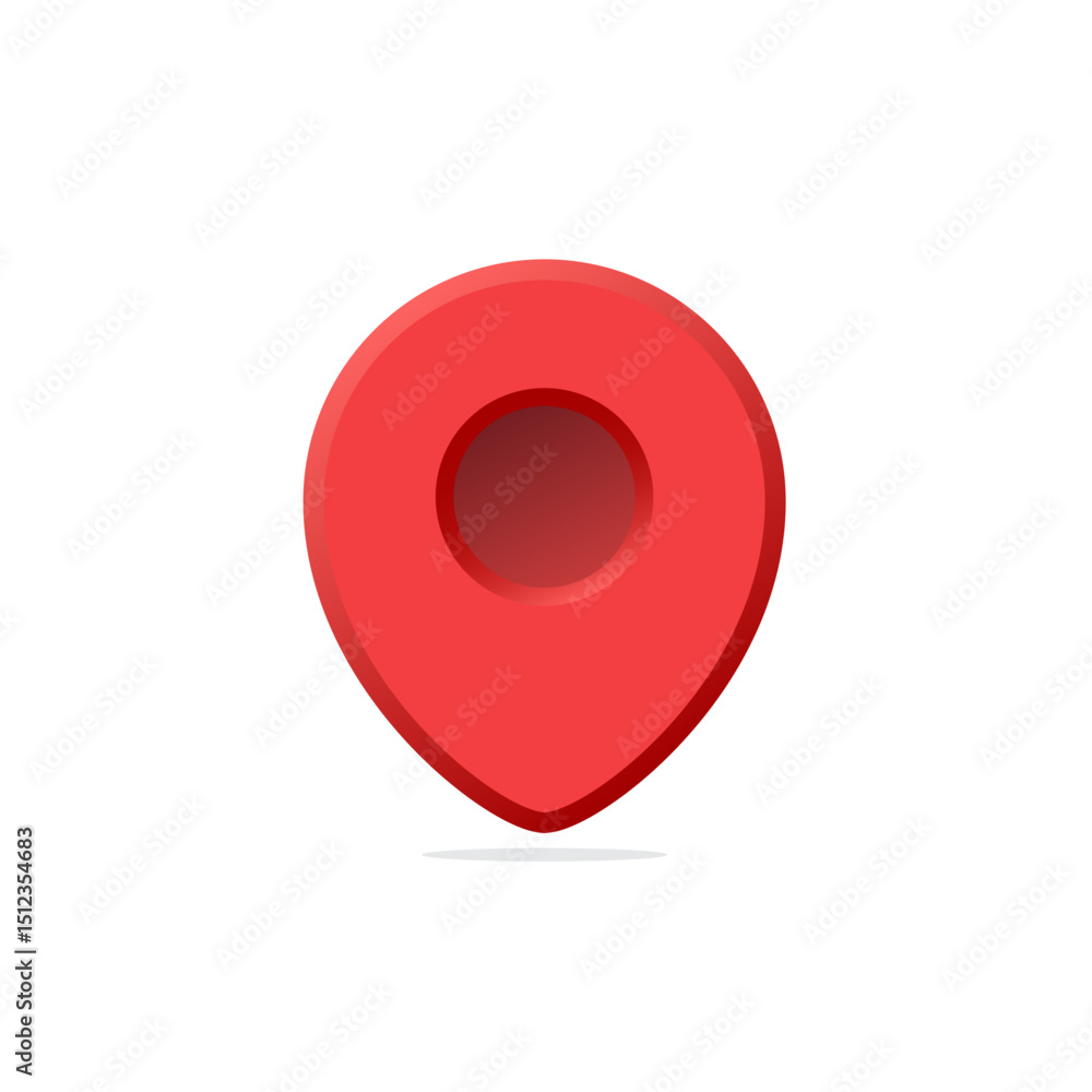Poster red navigation pin icon design. red marker for navigation systems and maps. vector illustration.