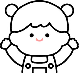 만세를 하는 귀여운 어린이 일러스트