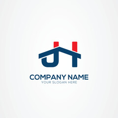 JI or IJ Creative Modern Letters Logo Design Element
