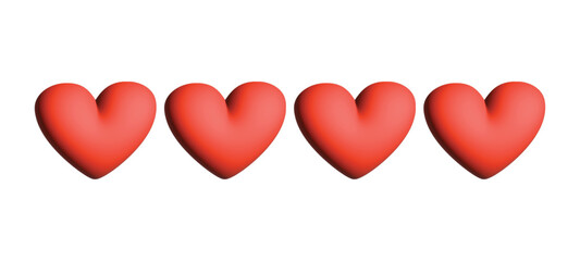 3D Red Heart Icons Set – Glossy Love Symbols .