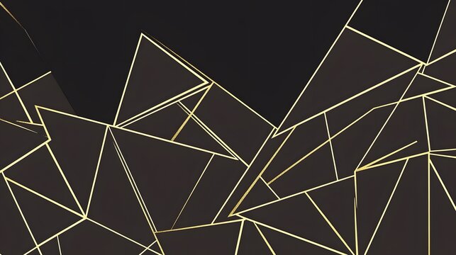 Abstract Geometric Black Gold Pattern Background