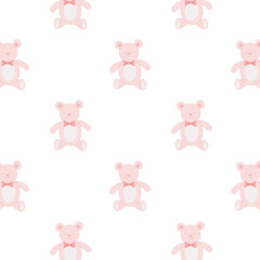 Funny pattern with a cute bear for kids' decor and design in pink