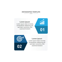 infpgraphic 2 step or option process paper and line for business presentation