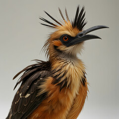 Fototapeta premium Hoatzin chick with clawed wings on white