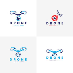 Drone logo design creative bundle collection modern minimal concept