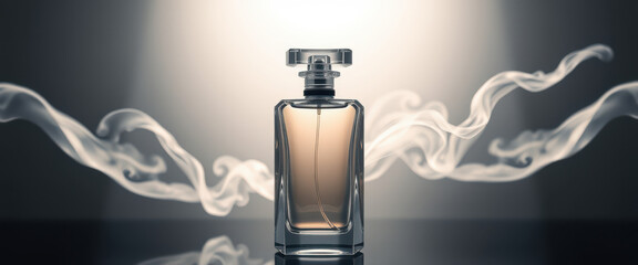 perfume bottle on black background