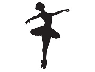 Ballerina silhouette White Background
