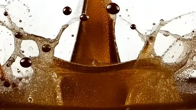 Mesmerizing liquid motion: a chocolate cascade creates dynamic patterns on white