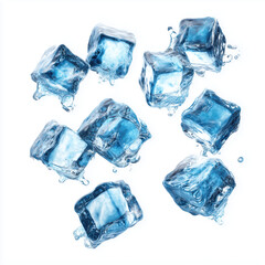 Obraz premium Stunning Ice Cubes in Motion , PNG isolated cut out image