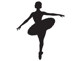 Ballerina silhouette White Background