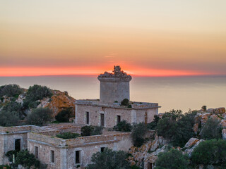 Faro abandonado Na Popia de Sa Dragonera en Mallorca, Islas Baleares