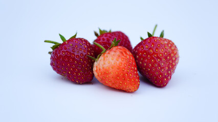 Red strawberry isolated on white background