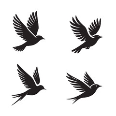 Obraz premium Graceful Flying Bird Silhouette – Freedom, Motion & Natural Beauty