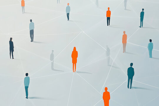Illustration of people connected by a network