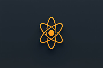 Orange atomic structure icon