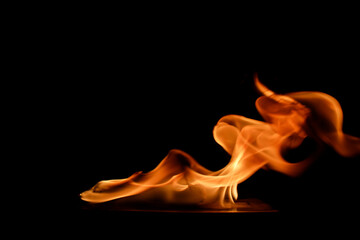 Flame Dance Abstract Fire Patterns on Black Background