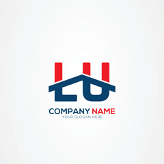 LU or UL Creative Modern Letters Logo Design Element