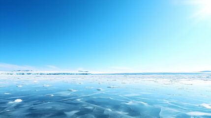 Frozen Winter Landscape With Clear Sky